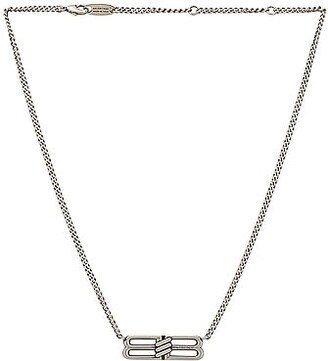 License BB Necklace in Metallic Silver