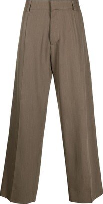 High-Waist Straight-Leg Trousers-BN