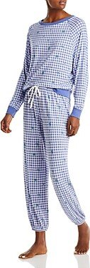 Star Seeker Pajama Set in Blue Dusk Gingham