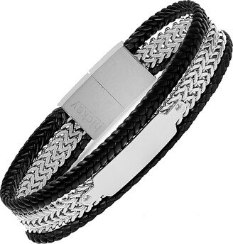 Men's Stainless Steel & Leather Bracelet