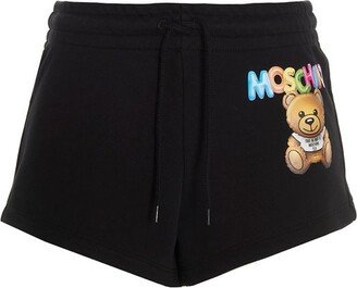 Teddy Bear Printed Drawstring Shorts