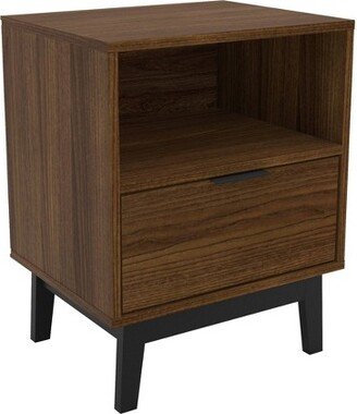 Victoria 1 Drawer Nightstand Dark - Polifurniture