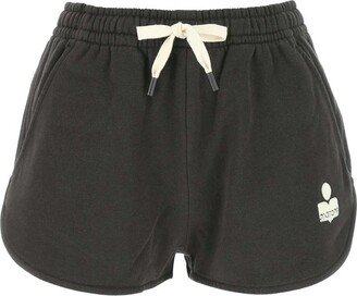 Logo Printed Drawstring Track Shorts-AB