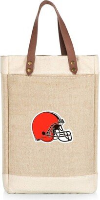 NFL Cleveland Browns Pinot Jute Insulated Wine Bag - Beige