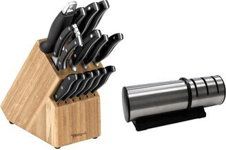 Essentials 15Pc Cutlery Set and Block Set with Sharpener