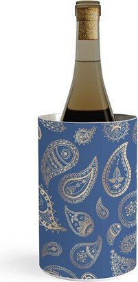 Cynthia Haller Classic blue and gold paisley Wine Chiller