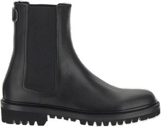 VLogo Plaque Round Toe Chelsea Boots