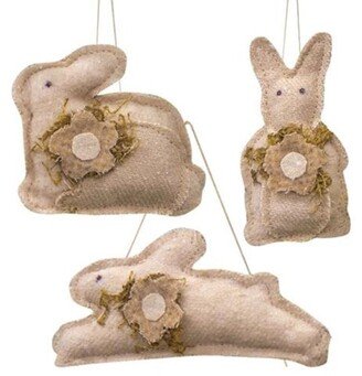 3/Set Mini Flower Bunny Ornaments - 3H x 1.5W