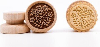 No. 047 Wooden Stamp Deeply Engraved Flowers, Christmas Gift, Toys, Stamp, Baking Gift, Flowers