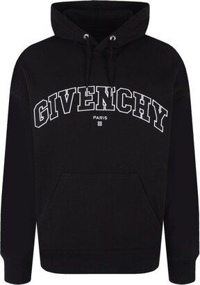 Logo Embroidered Drawstring Hoodie-BG