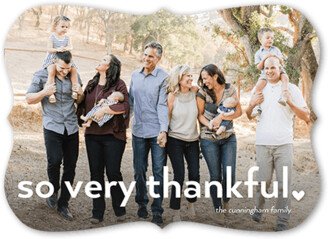 Thanksgiving Cards: Lavish Thanks Fall Greeting, White, 5X7, Pearl Shimmer Cardstock, Bracket
