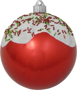 2ct Red and White Candy Sprinkles Shatterproof Matte Christmas Ball Ornaments 6 (150mm)