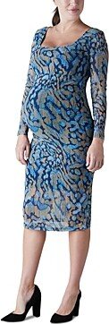 Printed Mesh Bodycon Maternity Dress