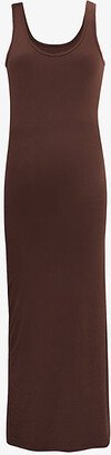 Bumpsuit Womens Chocolate The Maternity Dress Stretch-jersey Maxi Dress