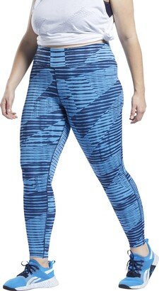 by Reebok Women's Lux 2.0 Mid-Rise All Over Print Leggings