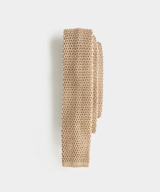 Italian Silk Knit Tie in Khaki