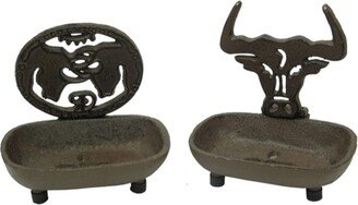 Rust Western Soap Dish Set of 2 - 5 1/4 x 3 1/2 x 5.