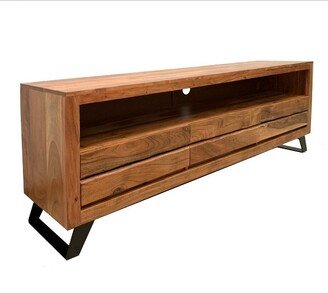 Live Edge Cabinet TV Stand for TVs up to 65 Light Brown - Timbergirl