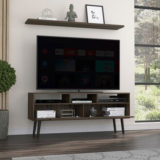 TONWIN TV Stand for TVs up 51inch Two Drawers Four Legs Three Open Shelves