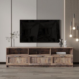 IGEMAN Modern Minimalist TV Cabinet 80 inch TV Stand, with 3 Open Locker 3 Drawers, Suitable for Living Room Bedroom Office