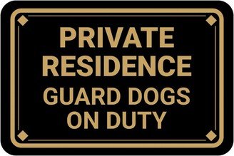 Classic Framed Diamond, Private Residence Guard Dogs On Duty Wall Or Door Sign