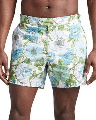 Men's Floral-Printed Swim Trunks