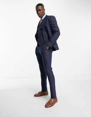 premium skinny suit pants in navy with two-way stretch