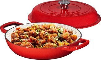 160oz Silver Enamel Cast Iron IT pots and pans With Lid, Red