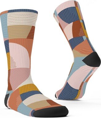 Socks: Modern Patchwork - Multi Custom Socks, Multicolor