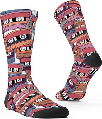 Socks: Retro Audio Tape Cassette Custom Socks, Multicolor