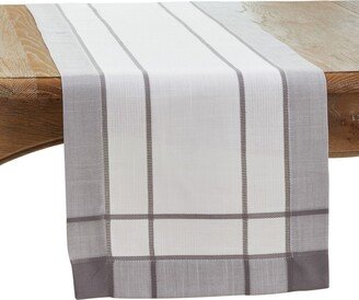 Saro Lifestyle Long Table Runner with Banded Border Design, 90