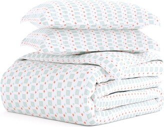 HOMESPUN HOME SPUN Premium Ultra Soft Lights in Blue Pattern 3 Piece Duvet Cover Set