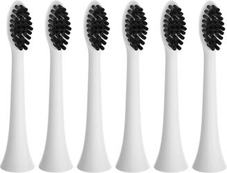 Replacement Toothbrush Heads Charcoal Infused Bristles Compatible with Sonicare Electric Toothbrush - White head black bristles