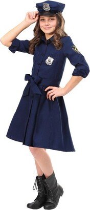 HalloweenCostumes.com Medium Girl Police Officer Cop Costume for Girls, Blue