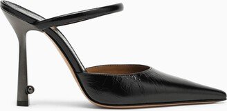 Lollipop black leather slingback