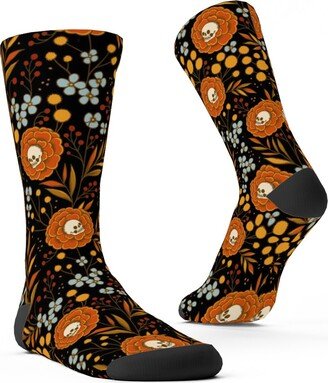 Socks: Halloween Floral - Multi Custom Socks, Multicolor