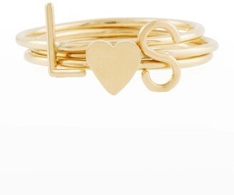 Mini Amelia 14K Gold Initial Stacking Ring