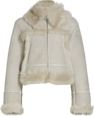 Shearling Long-Sleeve Jacket