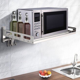 Wall-Mounted Kitchen Microwave Oven Stainless Steel Rack - 23.6