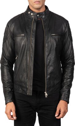 Gatsby Black Leather Biker Jacket