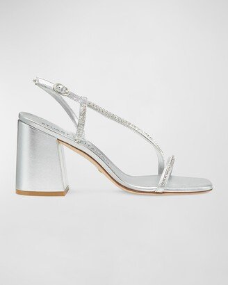 Soiree Metallic Crystal Slingback Sandals