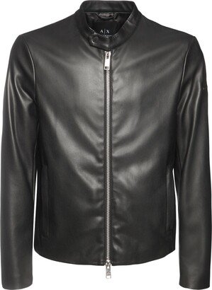 Faux leather biker jacket-AA