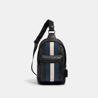 West Pack In Signature Canvas With Varsity Stripe