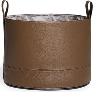 Small Debossed-Logo Leather Basket