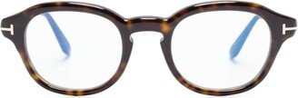 Blue Block round-frame glasses