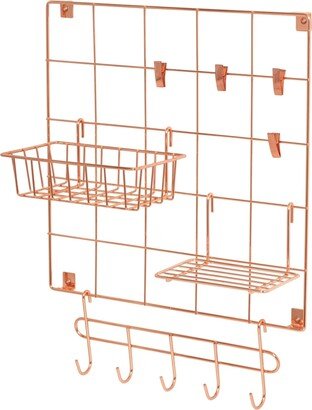 8-Pc. Copper Wire Wall Grid with Storage Accessories