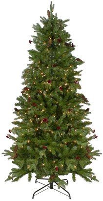 Northlight Pre-Lit Mixed Winter Berry Pine Artificial Christmas Tree