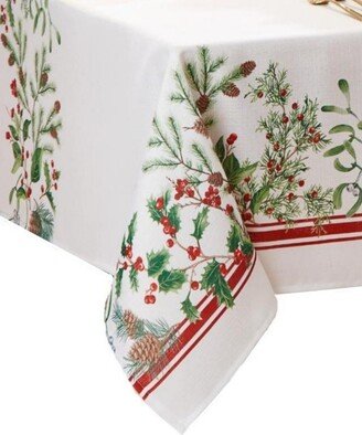 Winter Holiday Berry Fabric Tablecloth, 144