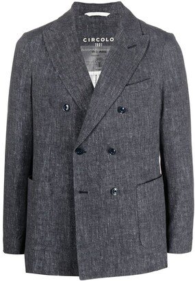 Double-Breasted Tailored Blazer-AU