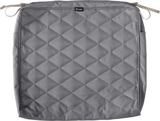 Montlake Water-Resistant 21 x 19 x 3 Inch Patio Quilted Seat Cushion Cover, Grey